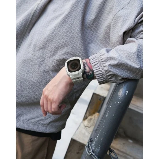 Skin Arma 2 In 1 Apple Watch Ultra Strap Case Mecha 49 Mm - Light Gray
